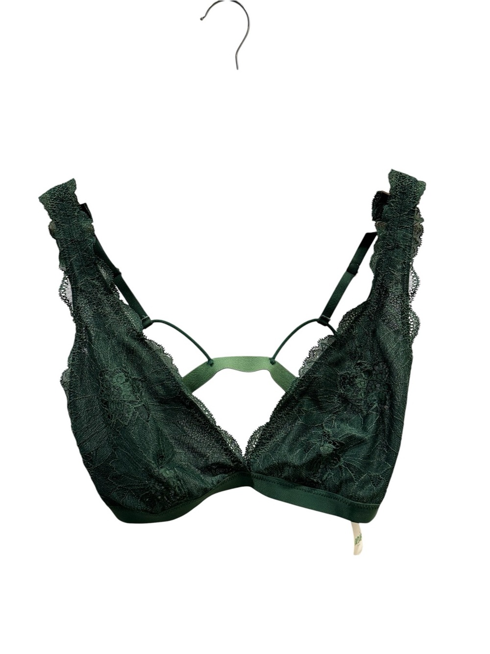 aerie Dark Green Lace Triangle Bralette